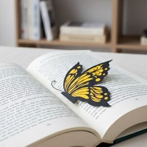 Black and Yellow Butterfly 3D Printed Bookmark